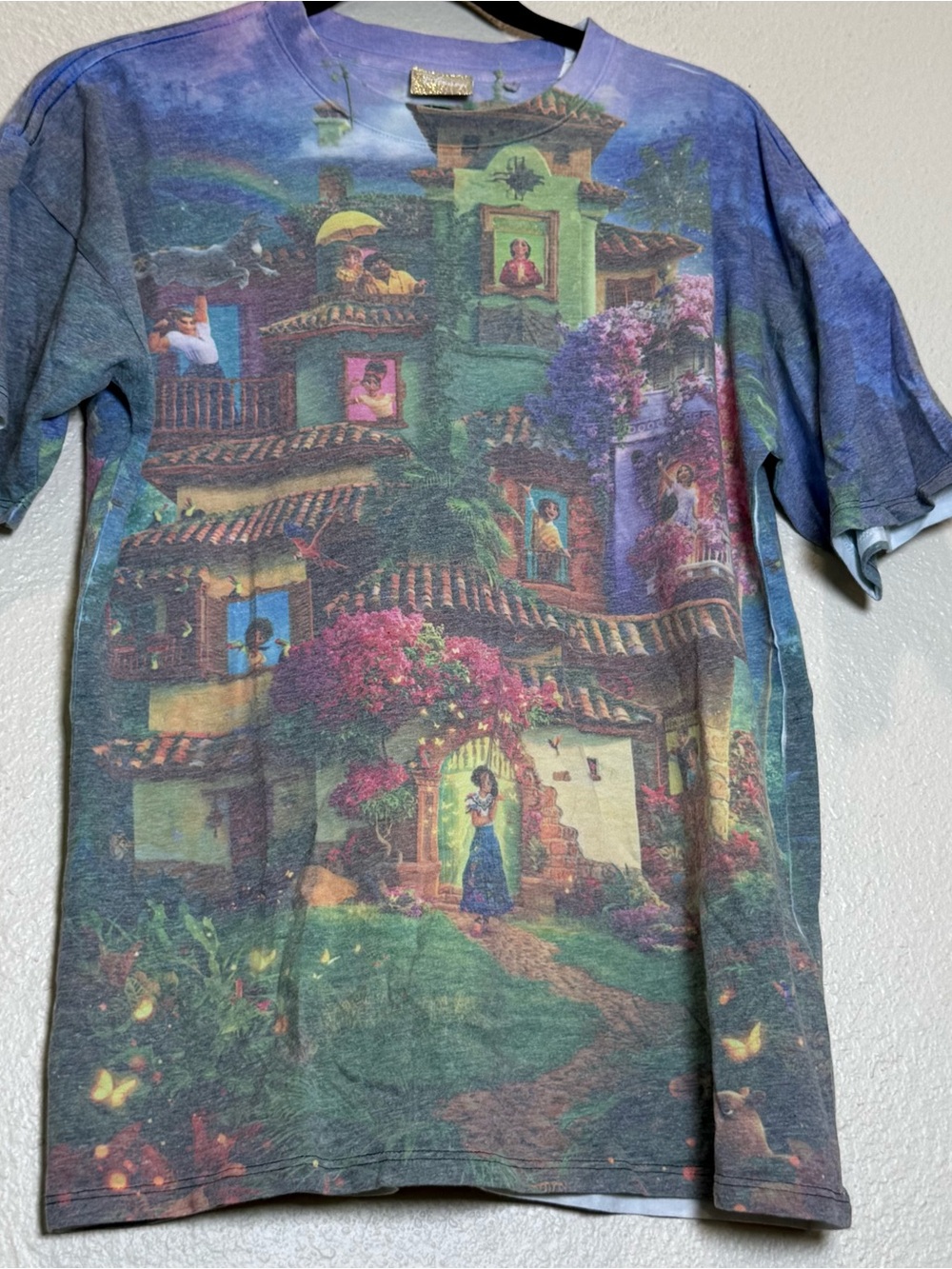 Disney Encanto Scene Cotton-On Kids Size 13/14 T-Shirt Allover Embellished